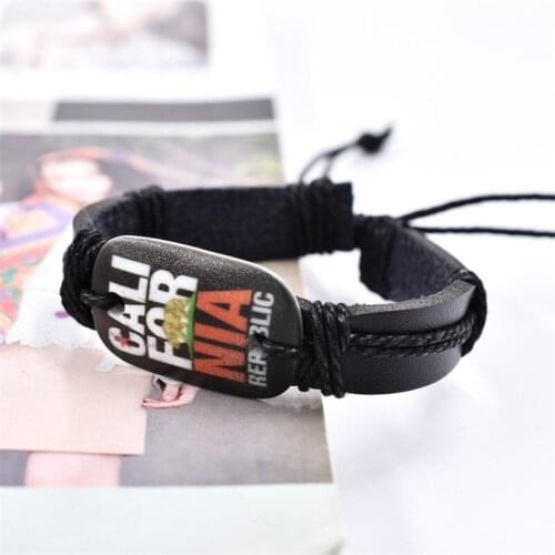 Neo-classical style mens leather bracelet simple and neutral accessories hand-woven jewelry gift