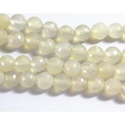 Natural White Stone Onyx Carnelian Agat 6mm 8mm 10mm 12mm Faceted Round Loose Beads Fashion Diy Jewelry Finding 15 Inches A19