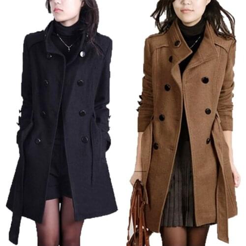 2020 new woolen coat female long section Korean version of Nizi autumn and winter models Slim thin popular coat women 4XL