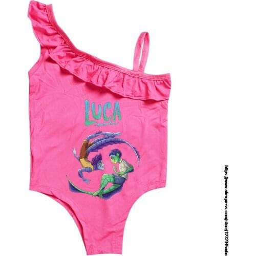 Girls' New movie Luca Beach Sport 1-PC Swimsuit Little Girl Swimming Bathing One-Piece Swimsuit Swimwear birthday gift