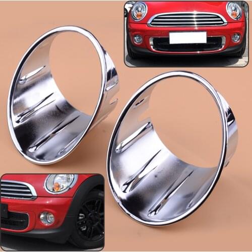 DWCX 1Pair Front Chrome Fog Lamp Light Surround Trim Fit for Mini Cooper 3rd Gen F55 F56 F57