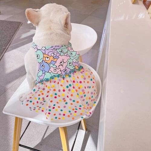 Princess Style French Bulldog Dress Pet Dog Summer Clothes For Small Medium Dogs Puppy Chihuahua Yorkie Pug Clothing Skirt LAC36
