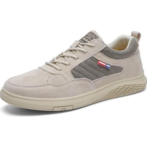 Luxury Genuine Leather Mens Casual Shoes Outsole Comfortable Walking Mens Sneakers Wear Resistant Men Shoes Lace-Up Shoes Men