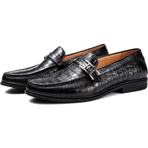Sanpijiang Thailand Siam crocodile Mens shoes leisure business wear-resisting Round head Men formal shoes