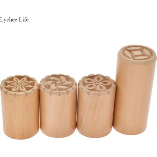 Lychee Life Personality Raindrop Shaped Wooden Emboss Clay Stamp DIY Photo Album Decoration Wood Rubber Stamp Embossing Craft