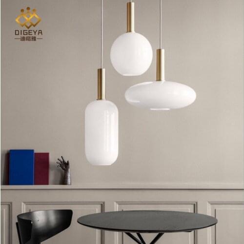 Modern nordic led glass ball led crystal lustre suspension e27 pendant light hanging lamp industrial lamp ring lamp livingroom