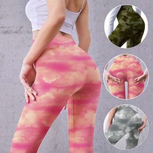ATHVOTAR Yoga Leggings Sport Women Fitness Camouflage Yoga Sports Leggins Push Up Yoga Pants