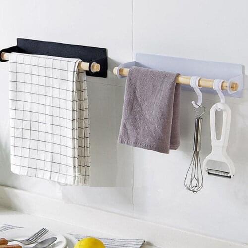 Convenient Practical Wall Mount Suction Toothbrush Holder Cabinet Kitchen Towel Holder Roll Paper Home Storage Rack Towel Bar