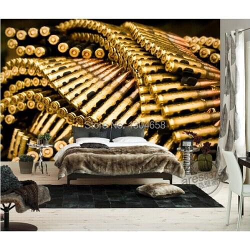 Custom bullet firearms military wallpaper for the living room bedroom TV sofa backdrop indoor decoration fresco vinyl wallpaper