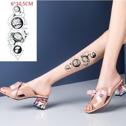 Waterproof Temporary Tattoo Sticker Moon Sun Planet Tatto Stickers Flash Tatoo Arm Hand Leg Fake Tattoos for Kids Men Women