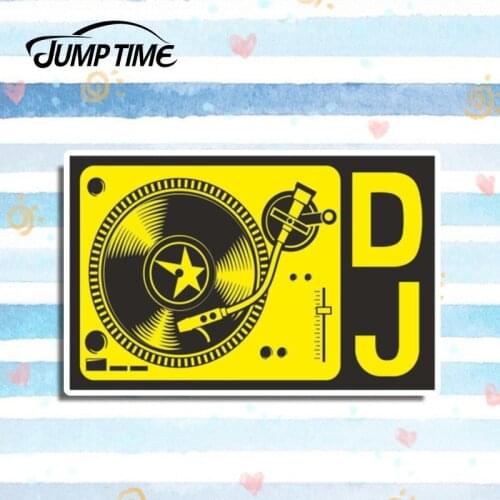 Jump Time 13cm x 7cm DJ Sign Decal Funny 3D Car Styling Vinyl Symbol Graphic Window Bumper Decor Car Stickers