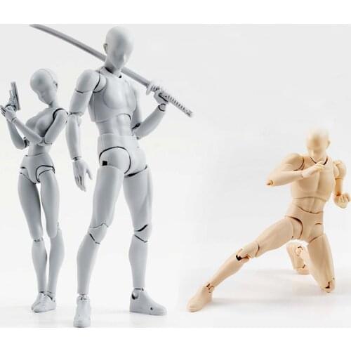 High Quality BODY KUN / BODY CHAN BJD Grey Color Ver. Black PVC Action Figure Collectible Model Toy