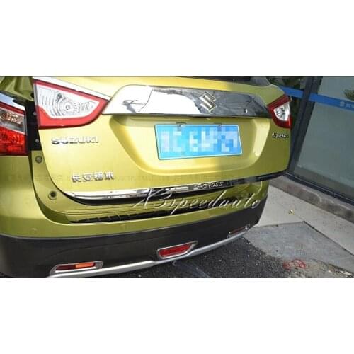 High Quality Car Styling Chromed Tailgate rear Trunk Hatch Lower Lid Trim For SuzukiS-Cross SX4 2014