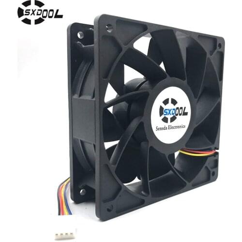 Cooling Fan Replacement D12BM-12D 4-pin Connector PWM 12038 12v 2.3A 6000RPM For Antminer Bitmain S7 S9 USEFUL