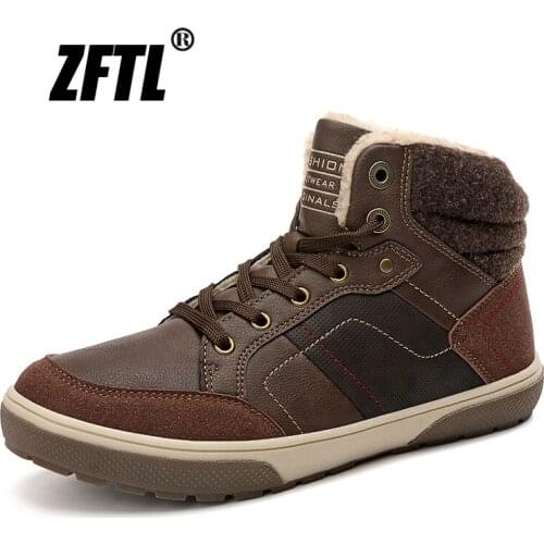 ZFTL New mens snow boots winter warm cotton shoes lambswool large size man causal lace-up Fashion plus velvet ankle booties144