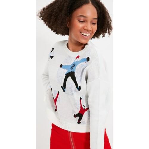 Trendyol Oversize Jacquard Knitwear Sweater TWOAW22KZ1150
