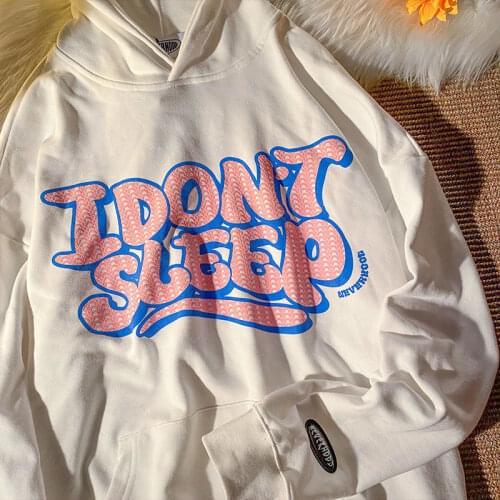 2 Colors Goth Hip Hop Letter Printing Sweatshirt Women Graphic Hoodies 2021 Winter Tops for Teens Clothes Vintage Fashion Korean