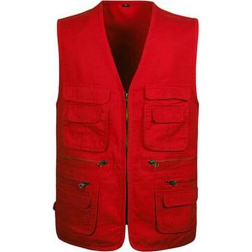 New Spring and autumn mens multi-pocket vest mens photography vest mens cotton vest