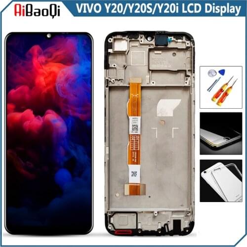 Original For VIVO Y20 2021/Y20i LCD Display Screen Touch Digitizer Assembly For 6.51 inch VIVO Y20 2020/Y20S With Frame Replace