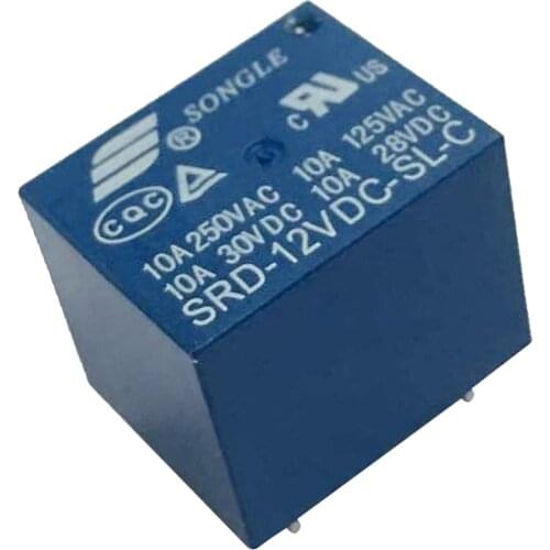 10ps SONGLE 12V 1 CH Relay SRD-12VDC-SL-C 250V AC 30V 10A DC Workshops