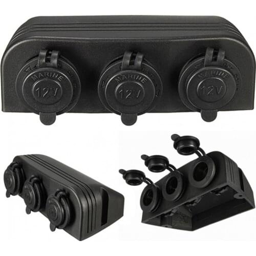 12V-24V Three Marine Cigarette Lighter Splitter Power Adaptor Sockets