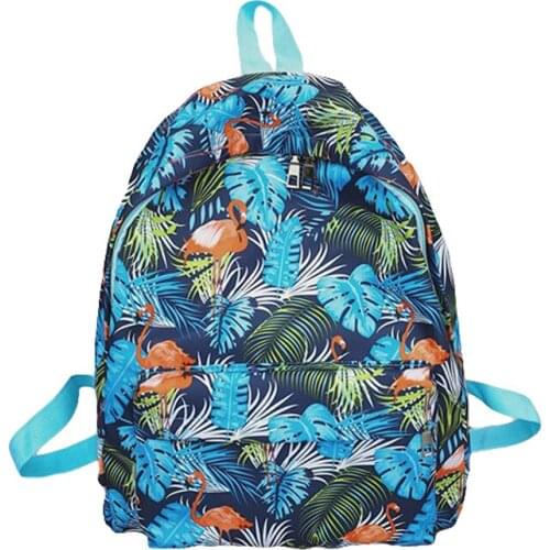 6PCS / LOT Women Backpack Female Girl Animal Leaf Pattern Design Women Backpack Women Shoulder Bag Female Rucksack Bagpack