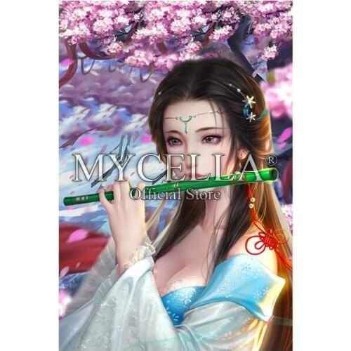 5D DIY Diamond Painting Full Beauty Diamond Embroidery Cross Stitch Flute Moon Cartoon Fairy Lady Diamond Mosaic Home Decor