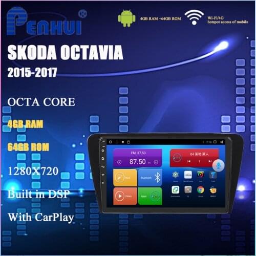 Car DVD For Skoda Octavia(2015-2017) Car Radio Multimedia Video Player Navigation GPS Android 10.0 double din 5.0
