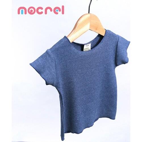 Children With Childrens Short Sleeve T-Shirt Summer Boy And Girl Baby Candy Color Elastic Knitted Cotton Renders