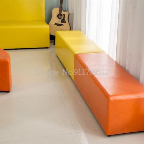 Kindergarten sofa stools, shoes, long stools, early education, leather stools, solid wood training institutions, low stools, sof
