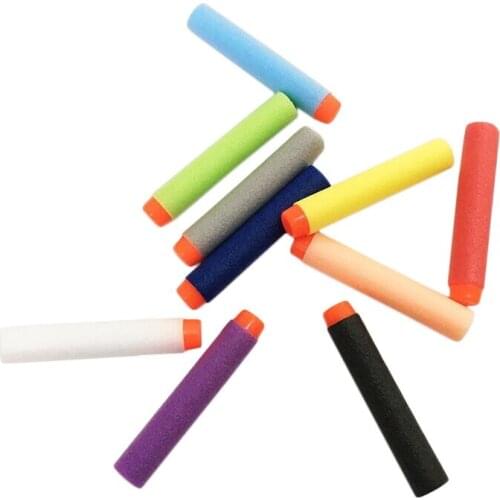 10 Colors Children Toy Refill Darts For Soft Hollow Hole Head Nerf Bullets Kids Gun Accessories