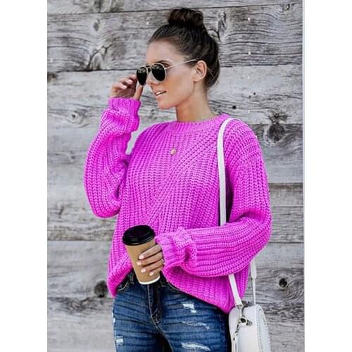 Fitshinling 2020 New Arrival Sweater Women Clothing Solid Slim Basic Jumper Knitwear Holiday Boho Autumn Winter Pullover Knitted