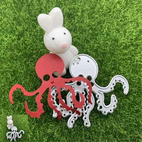 Seabed creature animal Octopus squid mold scrapbook paper model handmade greeting card album puncher art cutting mold