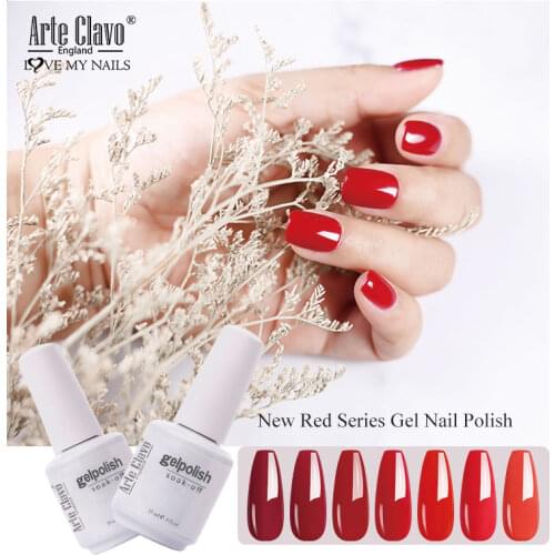 Arte Clavo New Red Color 8ml Nail Gel Polish Fashion Hybrid Varnish Soak Off Nail Art LED Manicure 115 Colors Gel Polish