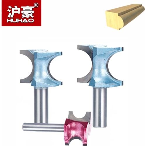 HUHAO 1pc 1/2"1/4" Shank Half Round Bit For Wood End Mill Woodworking Tool Router Bits Industrial Grade Milling Cutter
