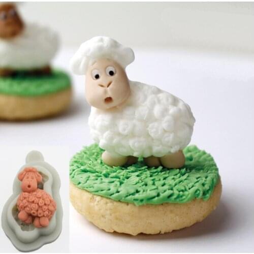 Cake Tools sheep animal silicone mold Decorating Cupcake topper fondant tool mould