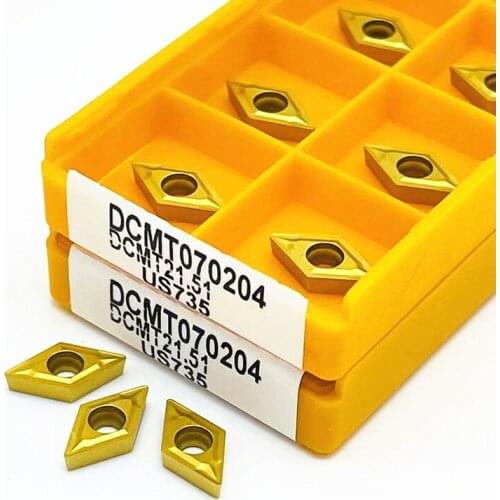 Tungsten Carbide DCMT070204 VP15TF DCMT 070204 UE6020 US735 Carbide Inserts External Metal Turning Tools CNC Cutting Tools
