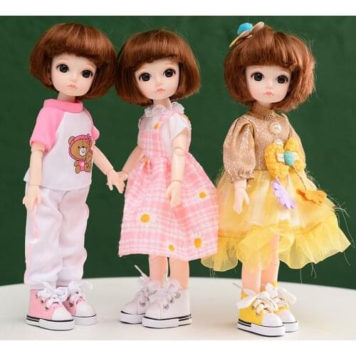 Doll Dream Fair Kawaii Baby 30cm Ball-Jointed 1/6 BJD Doll For Session Sisters Bonecas Princess Cool Girls Match 5cm Sneakers