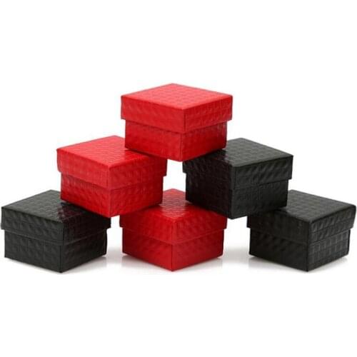 Square shape jewelry earrings rings gift boxes black red square case Jewelry Box Gift Boxes F20173502