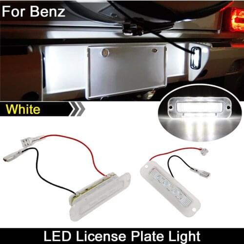 2Pcs White LED License Plate Light Number Plate Lamp For Benz G-Class G55 AMG 2003-2011 G500 1999-2008 G550 2009-2012