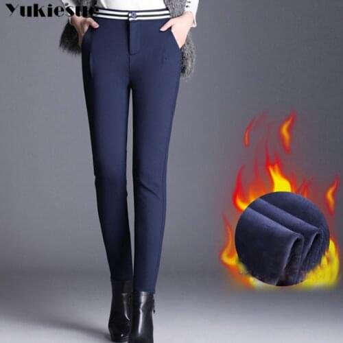 Winter Leggings Women Plus Size Striped High Waist Stretch Thick Legging Solid Skinny Warm Velvet Pencil Pants Lady Trousers