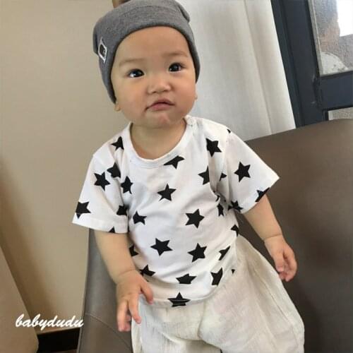 Summer Cotton Newborn Infant Baby Boy Girl Clothing Tops Short Sleeve T-shirt Tops Star Cartoon Cute Cotton Clothes Wholesale