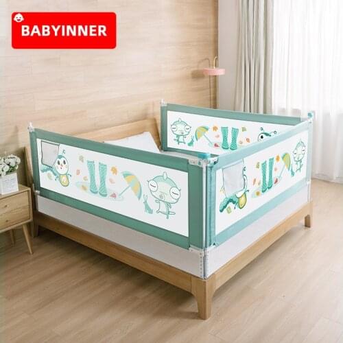 Babyinner Baby Crib Fence 10 Gears Adjustable Height Bed Safety Rails Unilateral Vertical Lift Bed Bumper Split Playpen