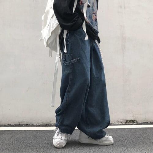 Baggy knickers mens Japanese wide leg BF Harajuku style big mouth over size Classic Jeans