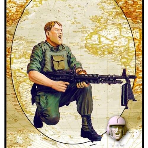 1:35 resin model soldier man Vietnam war resin soldier American machine gunner scene requires manual painting model assembly kit