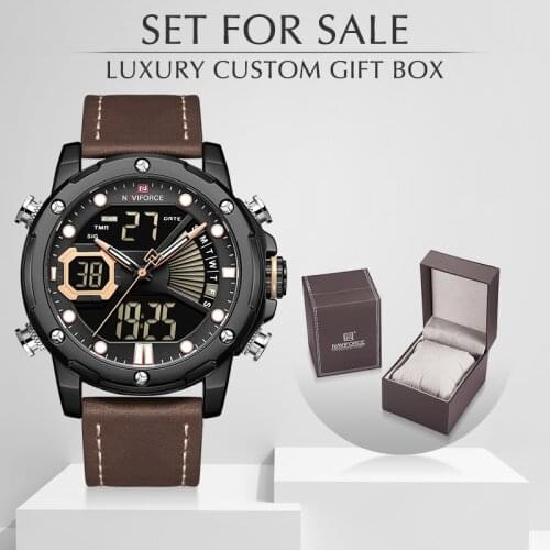NAVIFORCE Men Watch with Box Set for Sale Mens Sport Watch LED Analog Digital Quartz Male Clock Waterproof Relogio Masculino