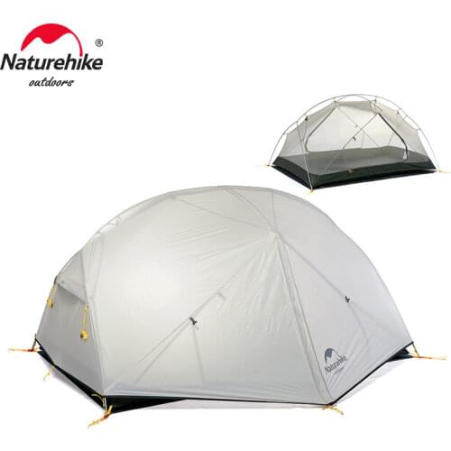 NatureHike Mongar 2-3 Person Outdoor Camping Tent 20D Nylon Fabric Double Layer Waterproof Ultralight 3 Season Vestibule Tent