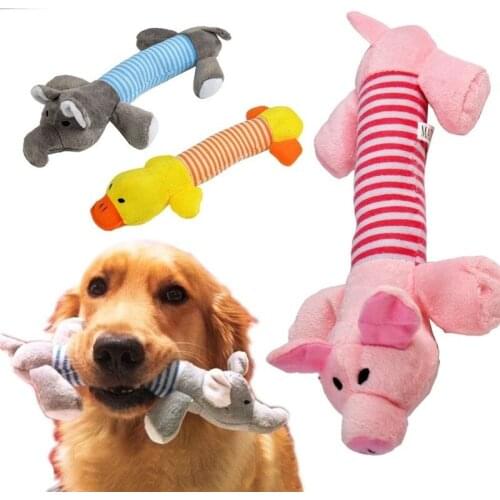 Pet Dogs Plush Toy Chew Squeak Toys For Dog Durable Chewing Pet Molar Toy Elephant Duck Pig type toys for Puppy cat