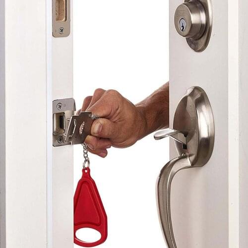 PP Metal Portable Safety Door Lock Replaces Compatible for Travel Lock Anti Theft Security Privacy Hotel Home Room Hardware Lock