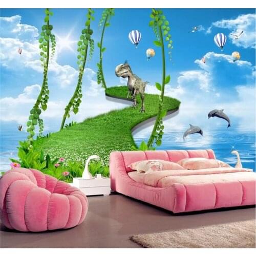 Custom wallpaper childrens room 3D happy paradise TV background wall decorative painting waterproof material